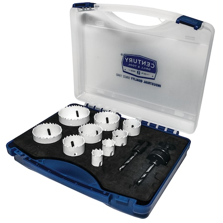 Century Drill & Tool 13 Piece Shark Tooth Bi-Metal Hole Saw Set 05905